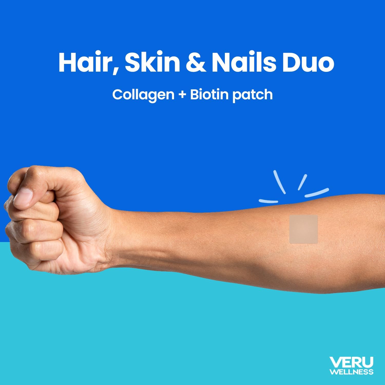 Biotin Collagen Hair Skin Nail Patches - Self-Adhesive Time Release Topical Patch (60 Day Supply)