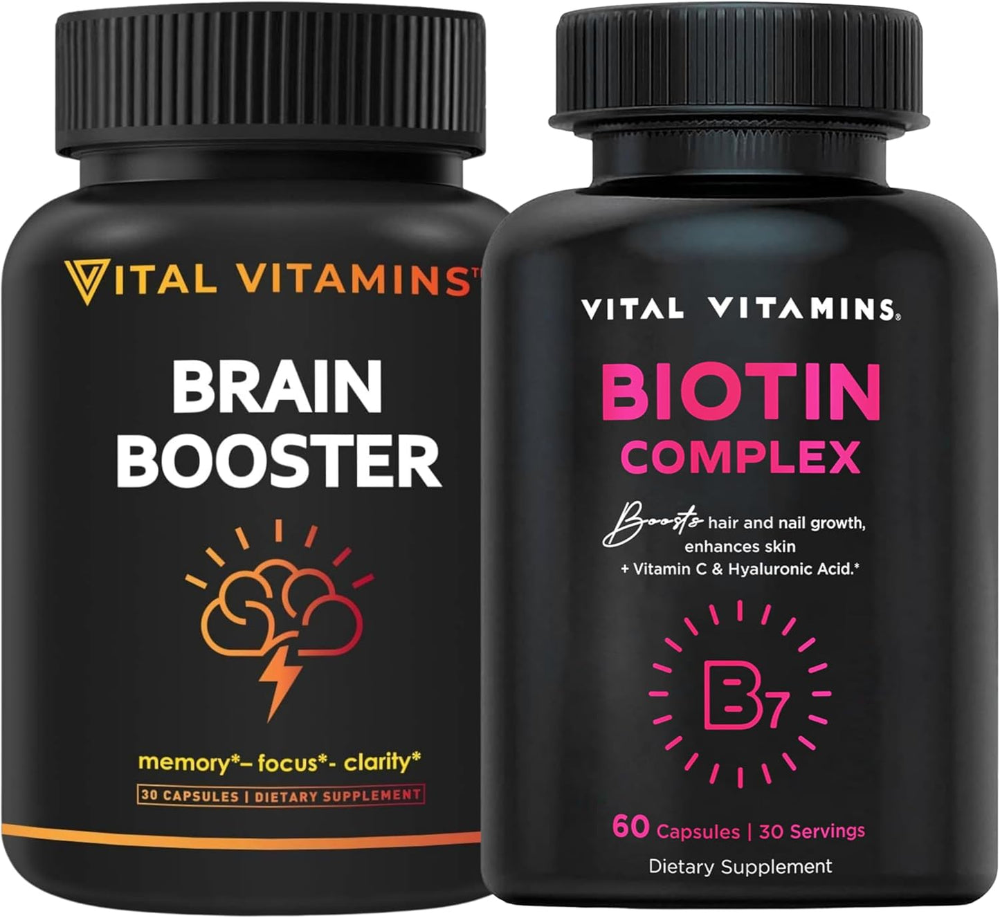 Biotin Complex Capsules with Brain-Boosting Vital Vitamins for Enhanced Cognitive Function