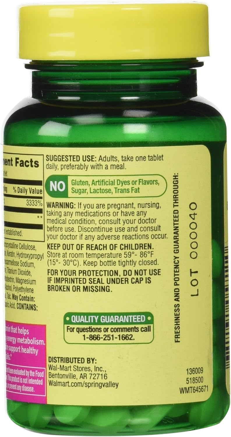 Biotin Dietary Supplement 10,000 Mg with Keratin, 60 Tablets by Spring Valley