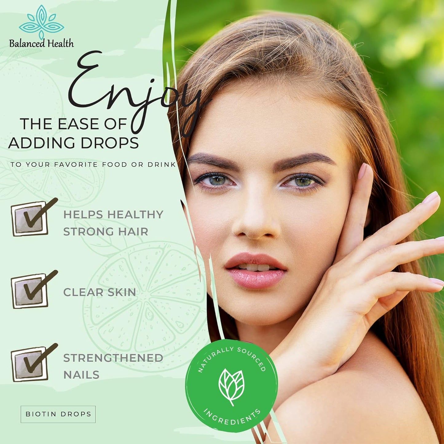 Biotin Drops for Healthy Hair, Skin, and Nails - 120 Servings, 2oz, Lemon Flavor