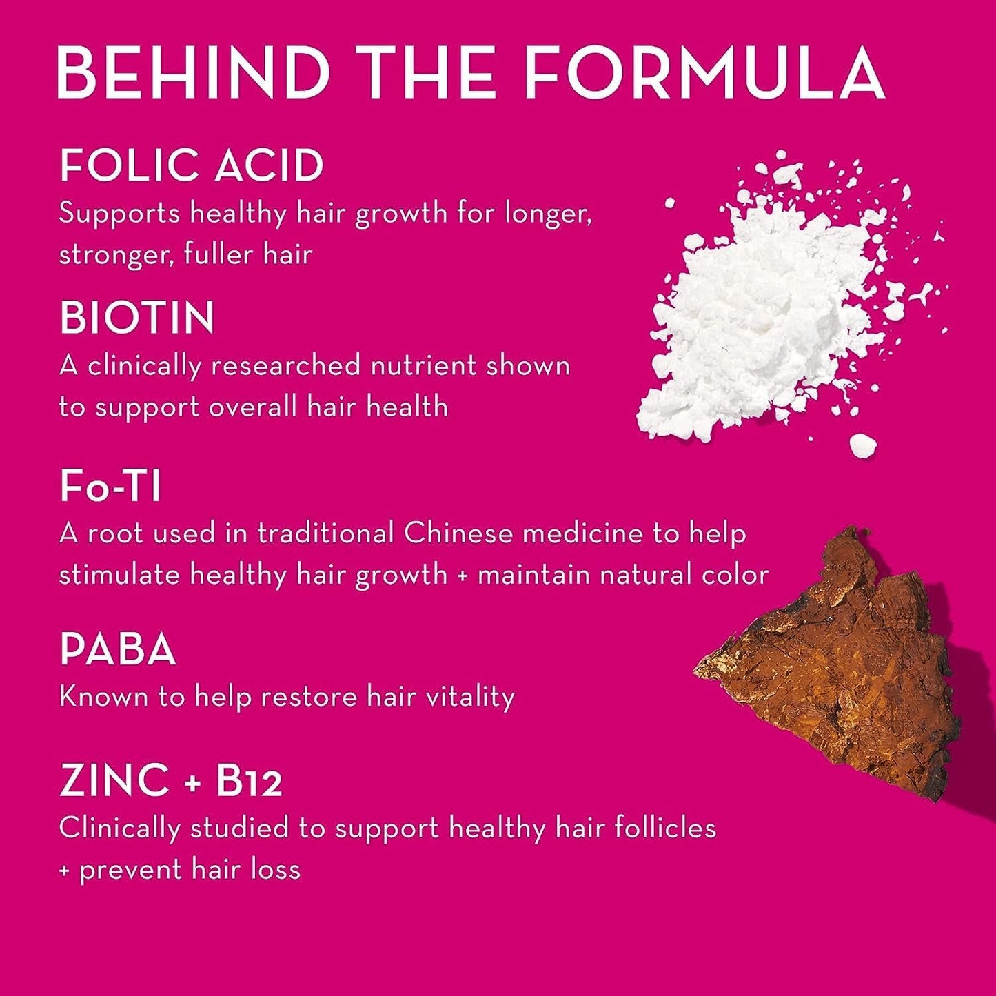 Biotin Gummies for Hair Growth with Fo Ti, Folic Acid, Zinc, Vitamin B12 & PABA - Hair, Skin, and Nails Support for Women and Men (60-Count)