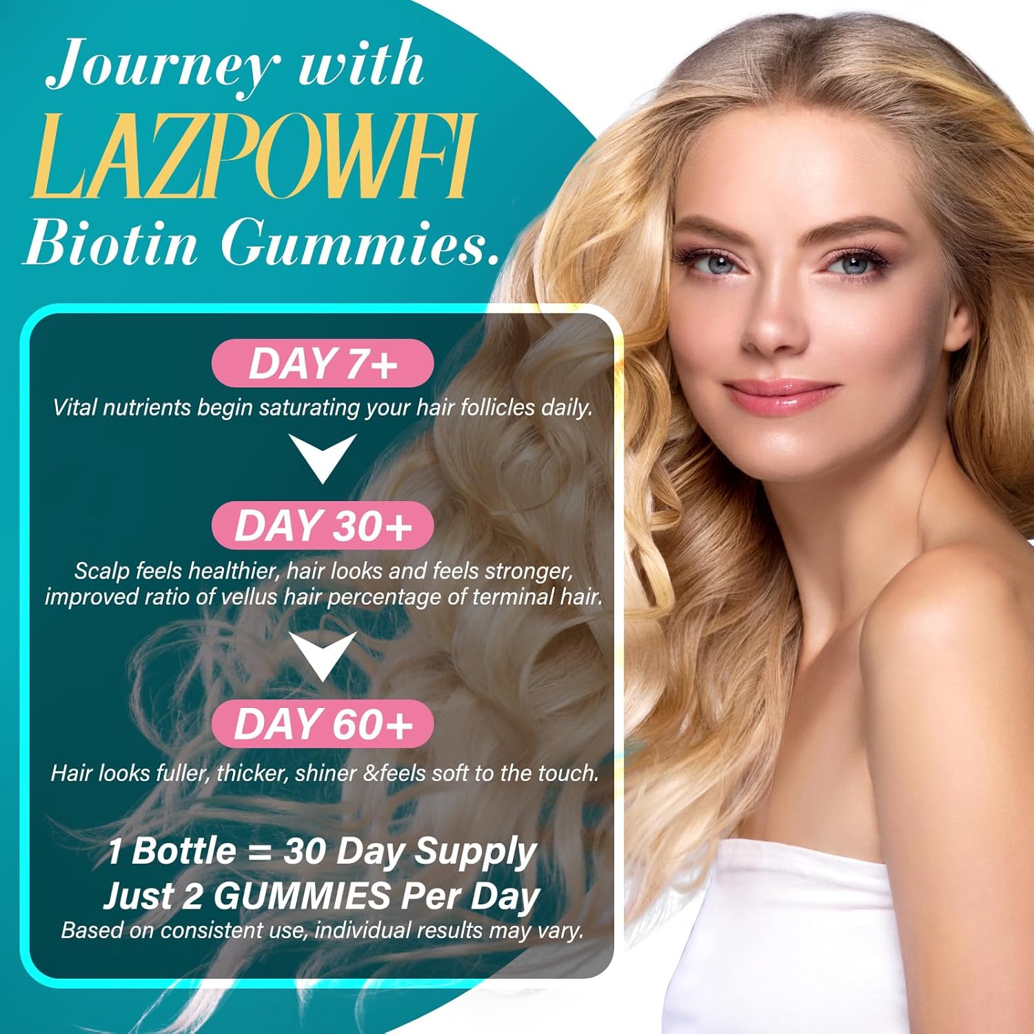 Biotin Gummies for Hair, Skin, and Nails - Vegan Vitamin B7 Supplement for Men & Women - Supports Hair Growth and Strong Nails - 90 Day Supply - Raspberry - Pack of 3