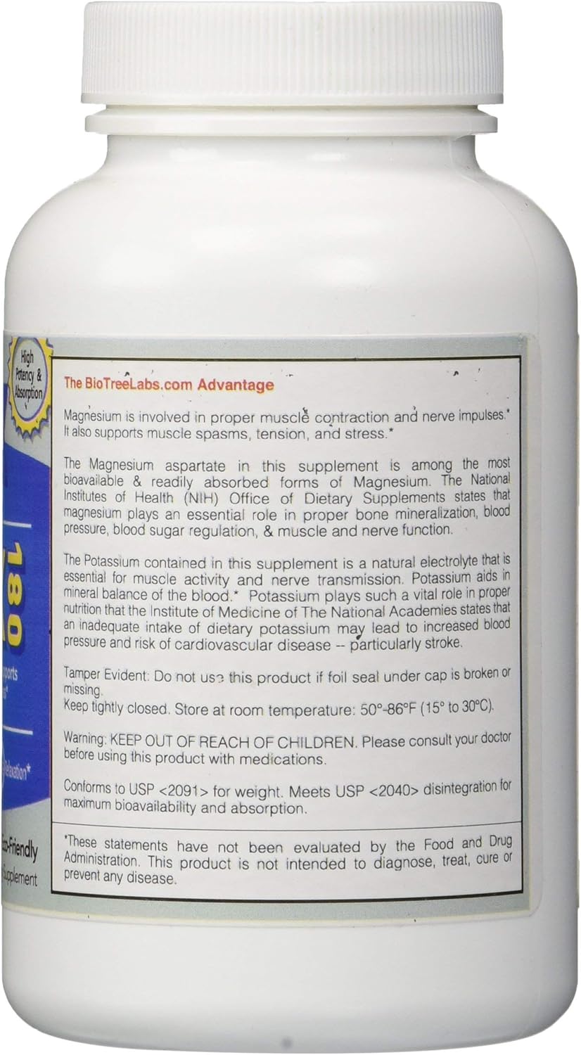 BioTree Labs Relax 180 - 120 Count, Electrolyte Supplement for Muscle Pain Relief & Tension, 60 Day Supply