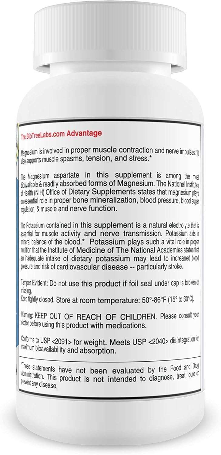 BioTree Labs Relax 180 - 120 Count, Electrolyte Supplement for Muscle Pain Relief & Tension, 60 Day Supply