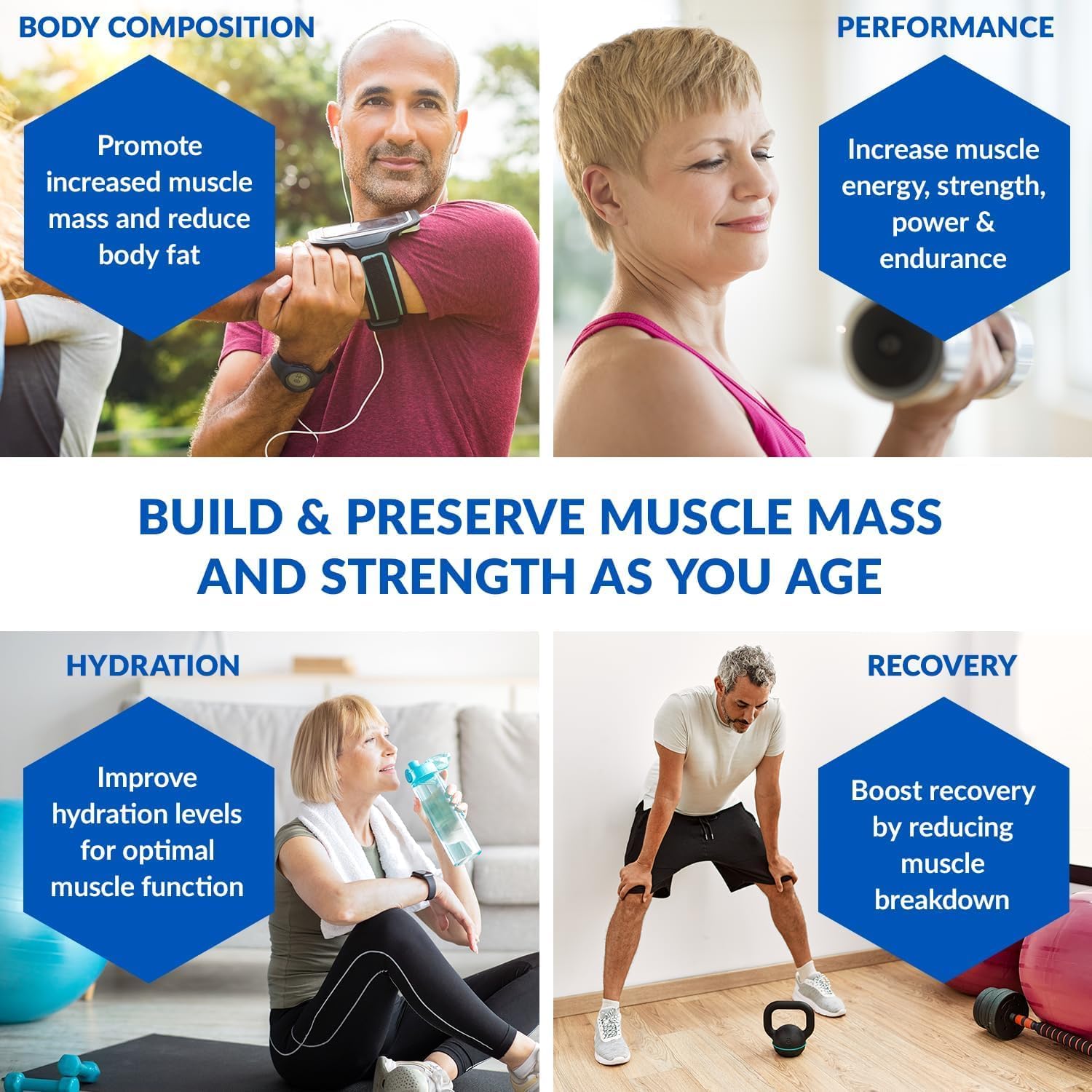BioTrust Ageless Muscle Builder: Creatine HMB Powder with Vitamin D3 & Betaine for Muscle Mass & Strength - Fruit Punch, 60 Servings