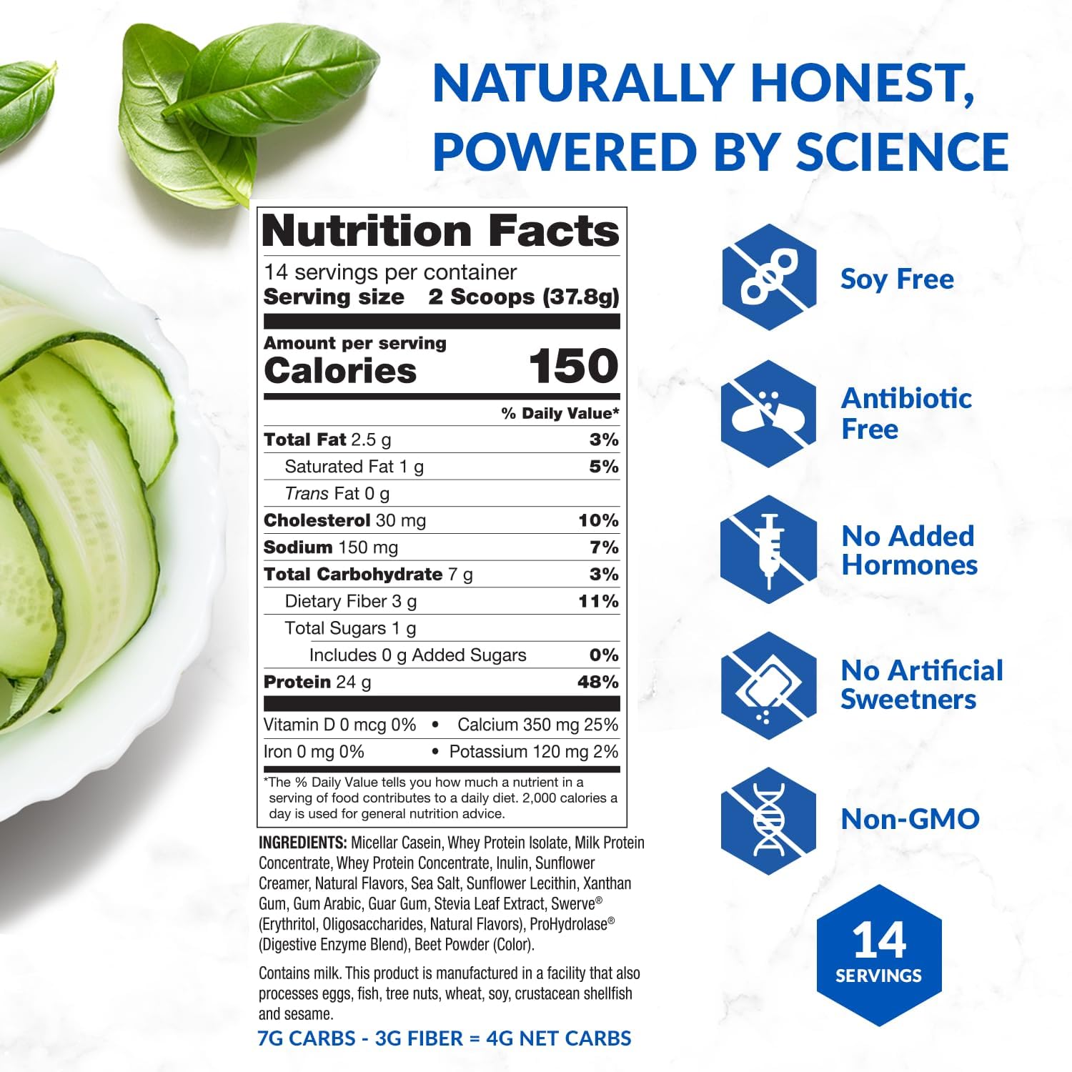 BioTrust Low Carb Protein Powder - Strawberry Banana Flavor - Grass-Fed Whey & Casein Blend - Non GMO & Gluten Free