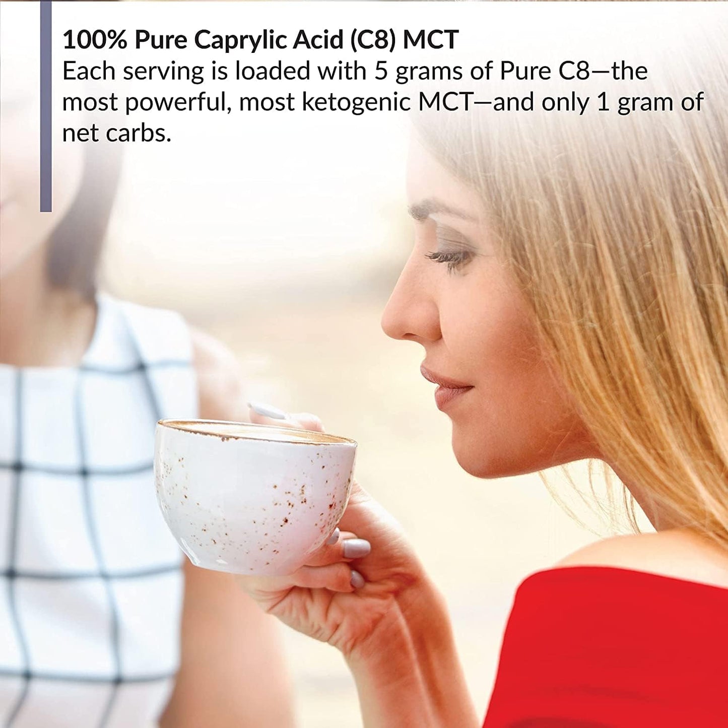 BioTrust Unflavored Keto Elevate Pure C8 MCT Oil Powder with BlenderBottle Bundle