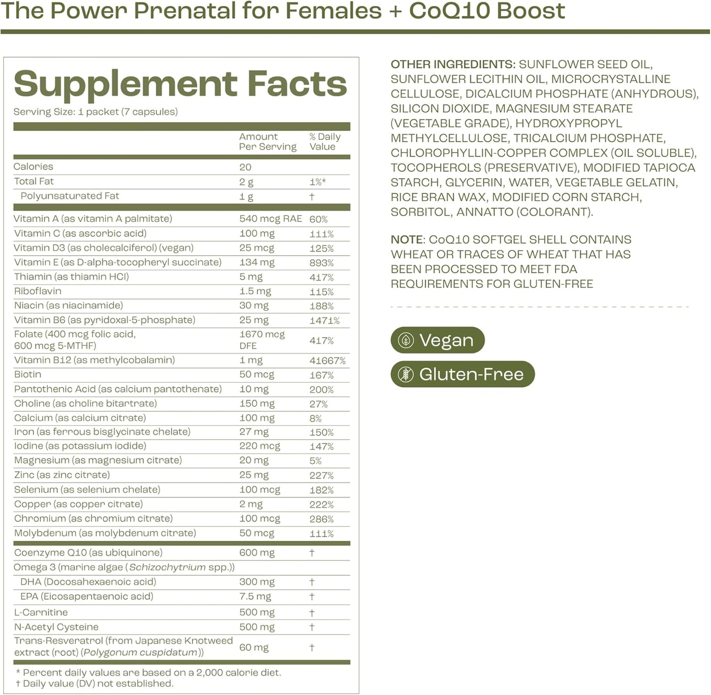 bird&be CoQ10 Boost Power Prenatal for Women