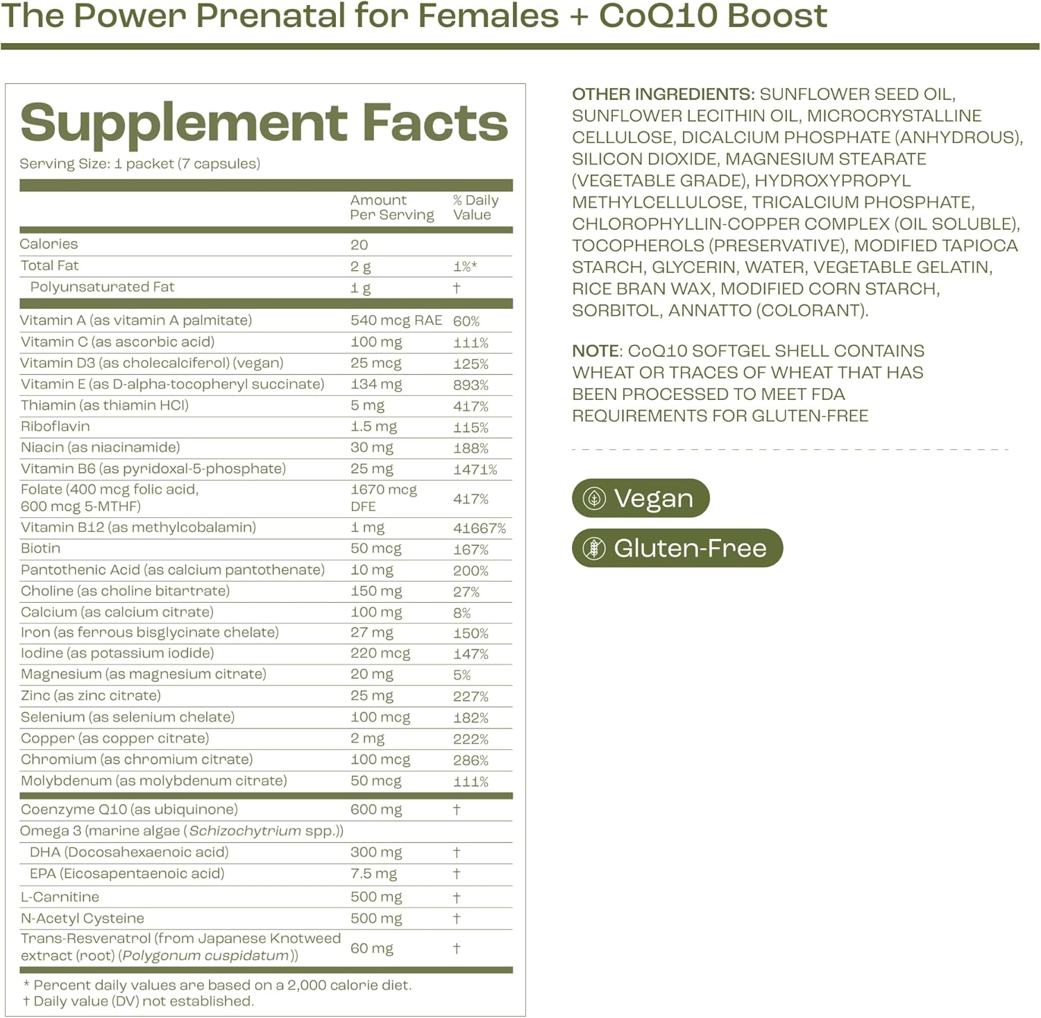 bird&be CoQ10 Boost Power Prenatal for Women