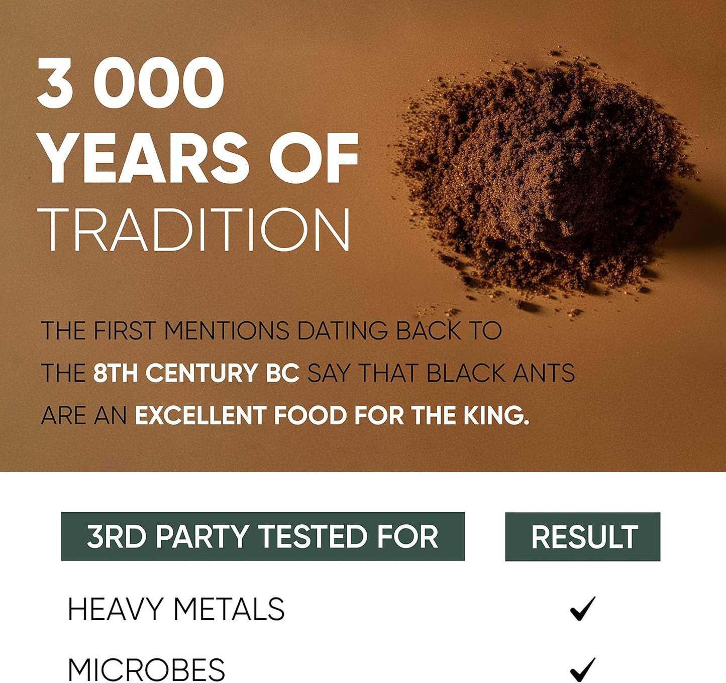 Black Ant Extract Powder 30:1 Concentration - 5 oz Pure Polyrhachis Black Ant Supplement - 94 Servings - Changbai Mountain Ant Mens Health Support