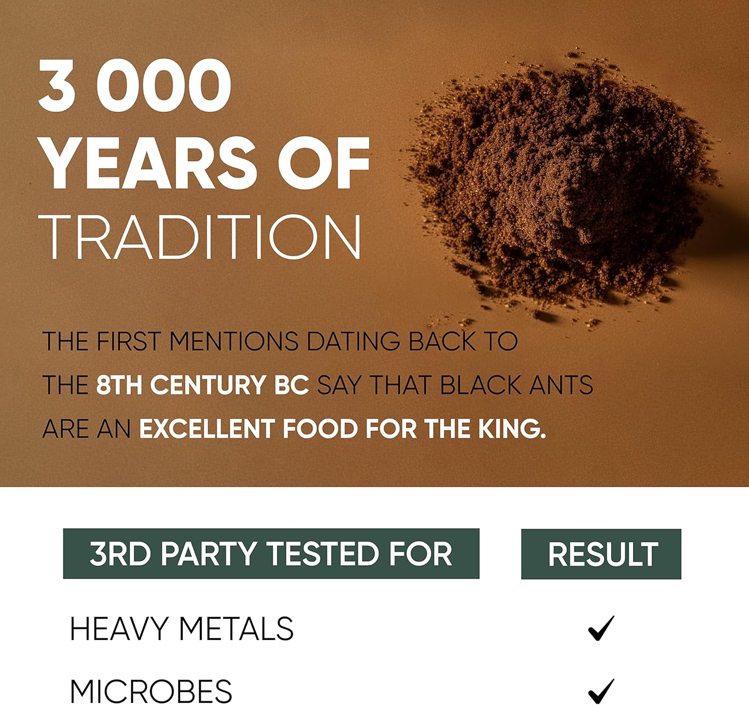 Black Ant Extract Powder 30:1 Concentration - 5 oz Pure Polyrhachis Black Ant Supplement - 94 Servings - Changbai Mountain Ant Mens Health Support