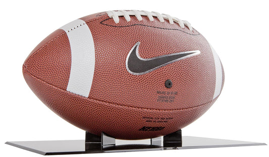 Black Cradle Football Display Stand - High Gloss Rectangular Case for Football Display
