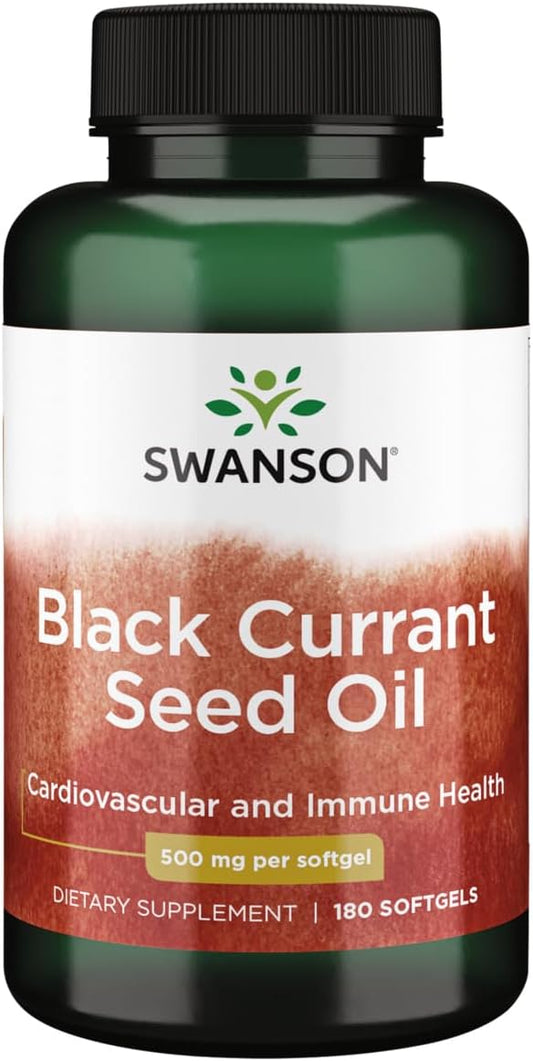 Black Currant Seed Oil Softgels - Immune & Heart Health Support - Natural Formula for Healthy Joints - 180 Softgels, 500mg