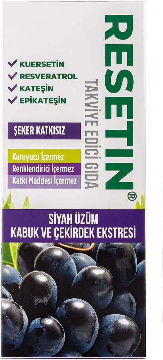 Black Grape Skin and Seed Liquid Extract - High Polyphenol Concentration, Resveratrol, Quercetin, Catechins - 250ml