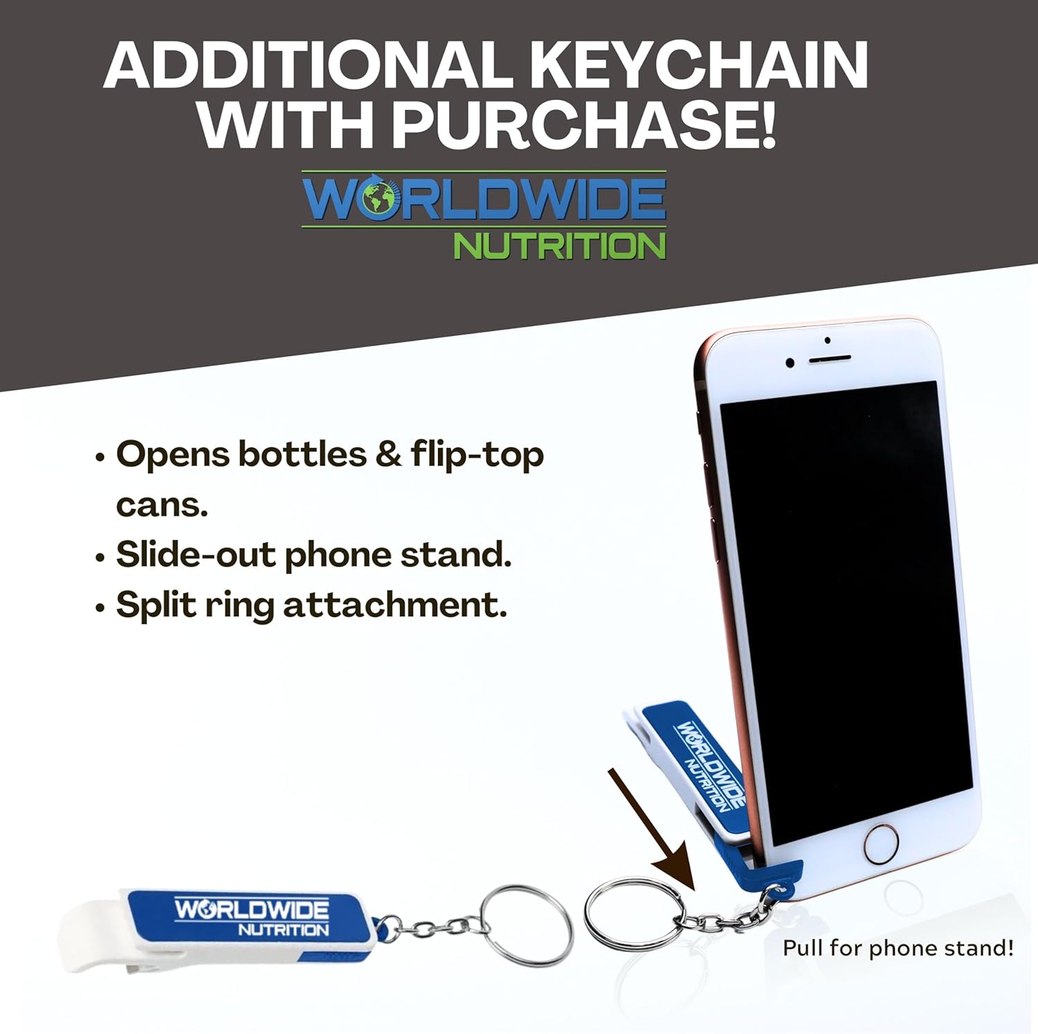 Black Magic Supply Worldwide Nutrition Bundle: Muscle Mass Gaining Protein Powder with Birthday Cake Flavor - 2 LB & Multi Purpose Key Chain