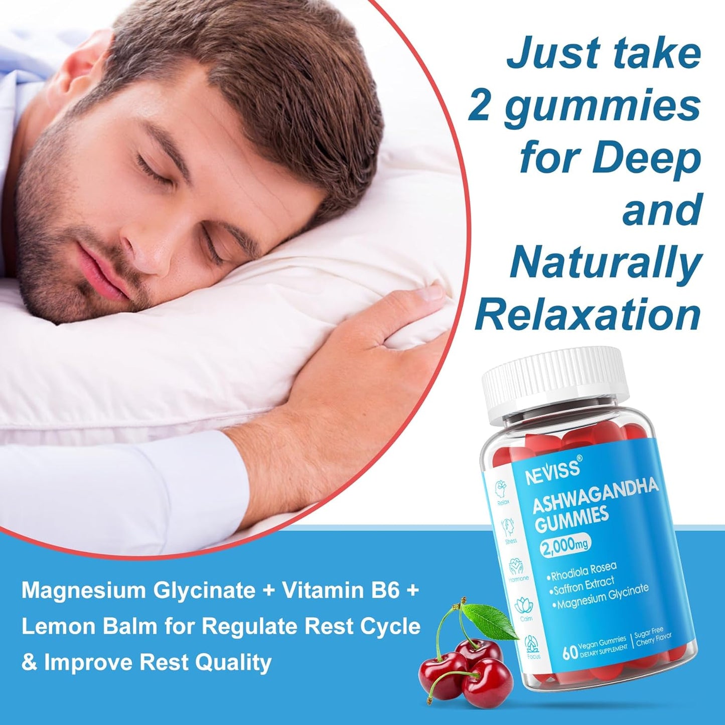 Black Seed Oil Gummies with Chlorophyll, Sea Moss, and Ashwagandha - 2000mg Sugar-Free Supplement with Magnesium Glycinate