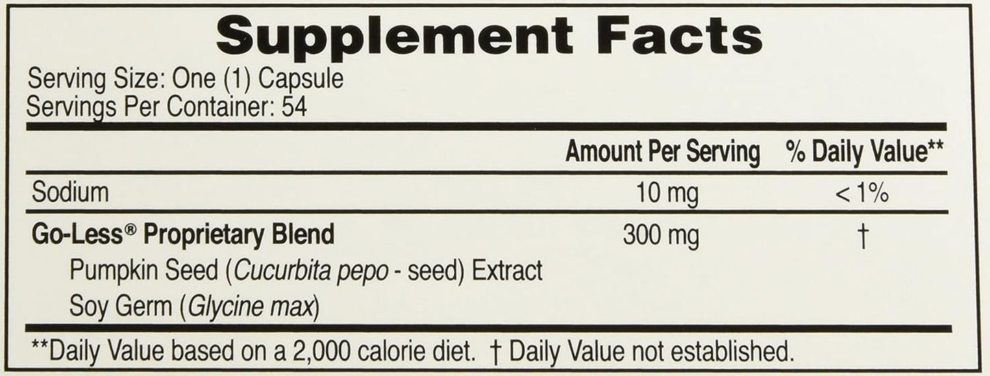 Bladder Control Daily Supplement with Go-Less | Reduces Urgency and Leakage | 54 Capsules
