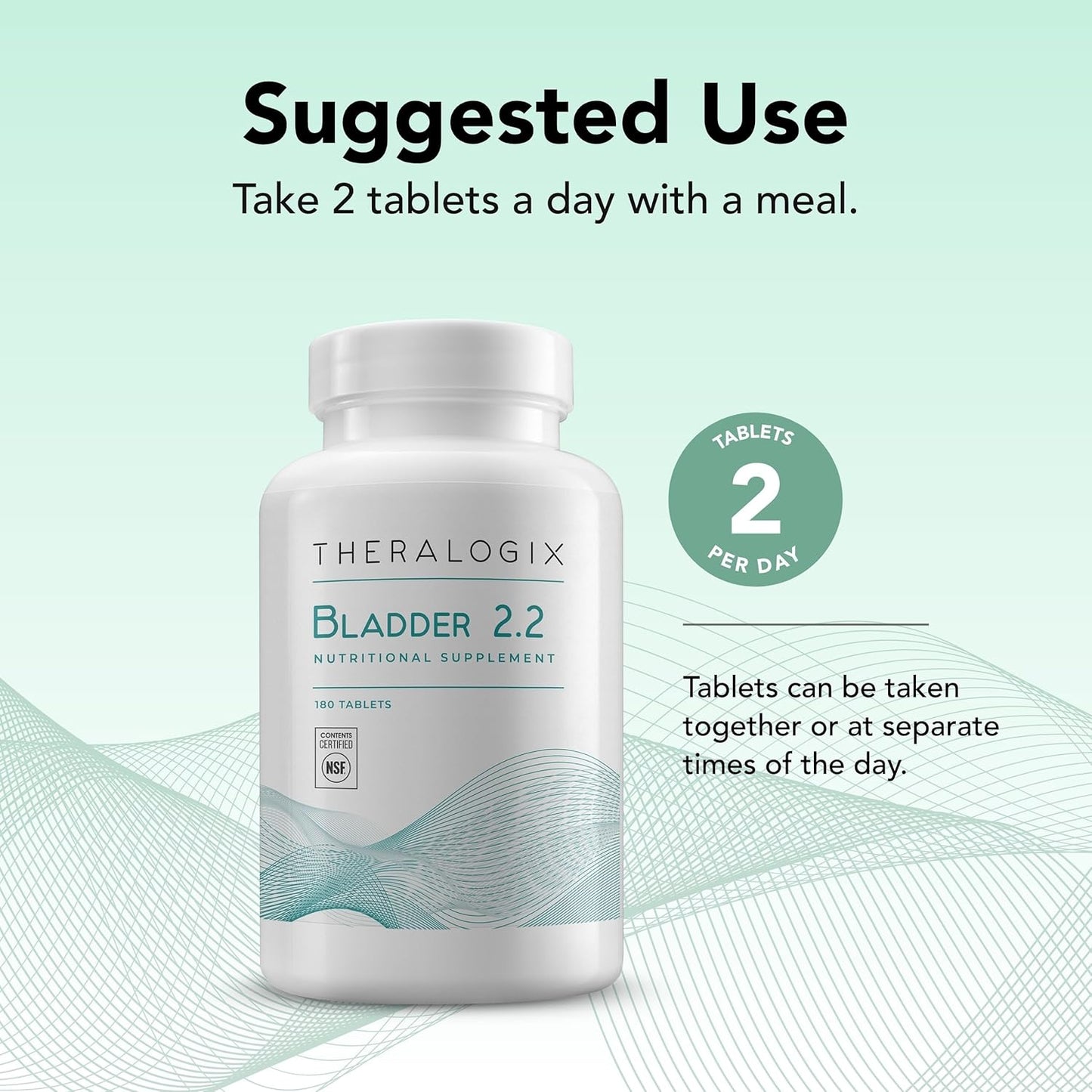 Bladder Support Supplement with Vitamins A, C, D, E, Zinc - 90-Day Supply - NSF Certified - 180 Tablets for Men & Women