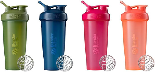 BlenderBottle 2-Pack 28-Ounce Classic Shaker Bottles for Protein Shakes and Pre-Workout (Moss/Navy/Pink/Coral)