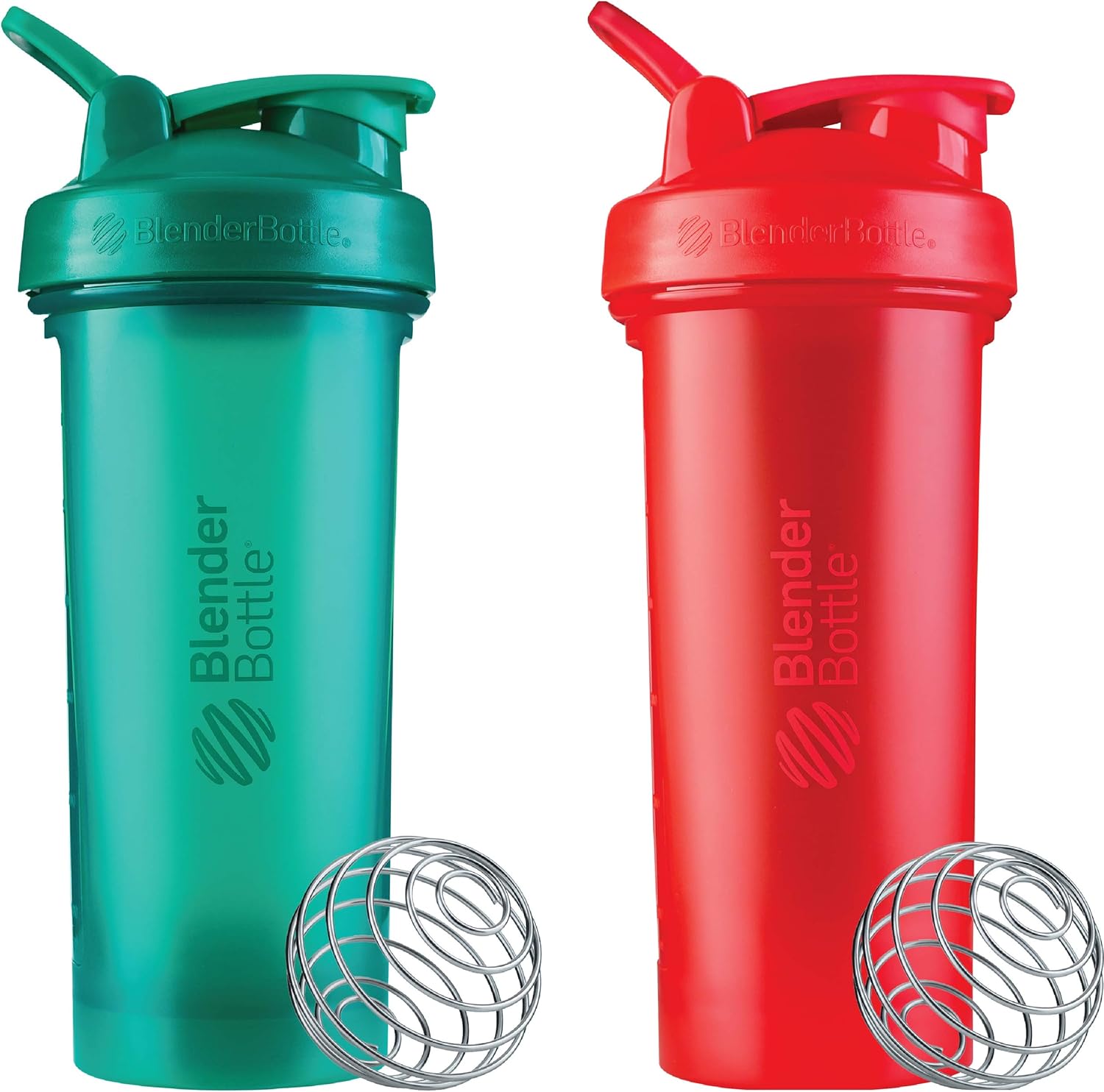 BlenderBottle Classic V2 Shaker Bottle Set - 20oz & 28oz, 5-Pack in Red, Green, Plum - Ideal for Protein Shakes & Pre Workout