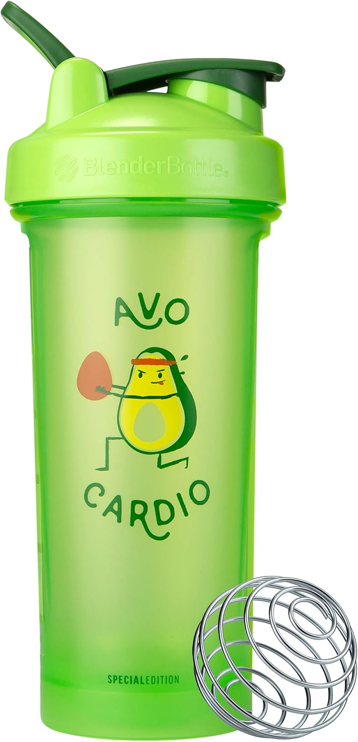 BlenderBottle Just for Fun Classic Shaker Bottle - 28 oz, Ideal for Protein Shakes and Pre Workout - Avo Cardio Friendly