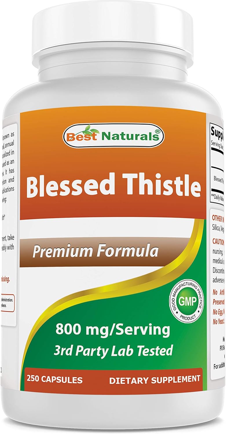 Blessed Thistle Breastfeeding Lactation Capsules - 800mg/Serving - 250 Count by Best Naturals