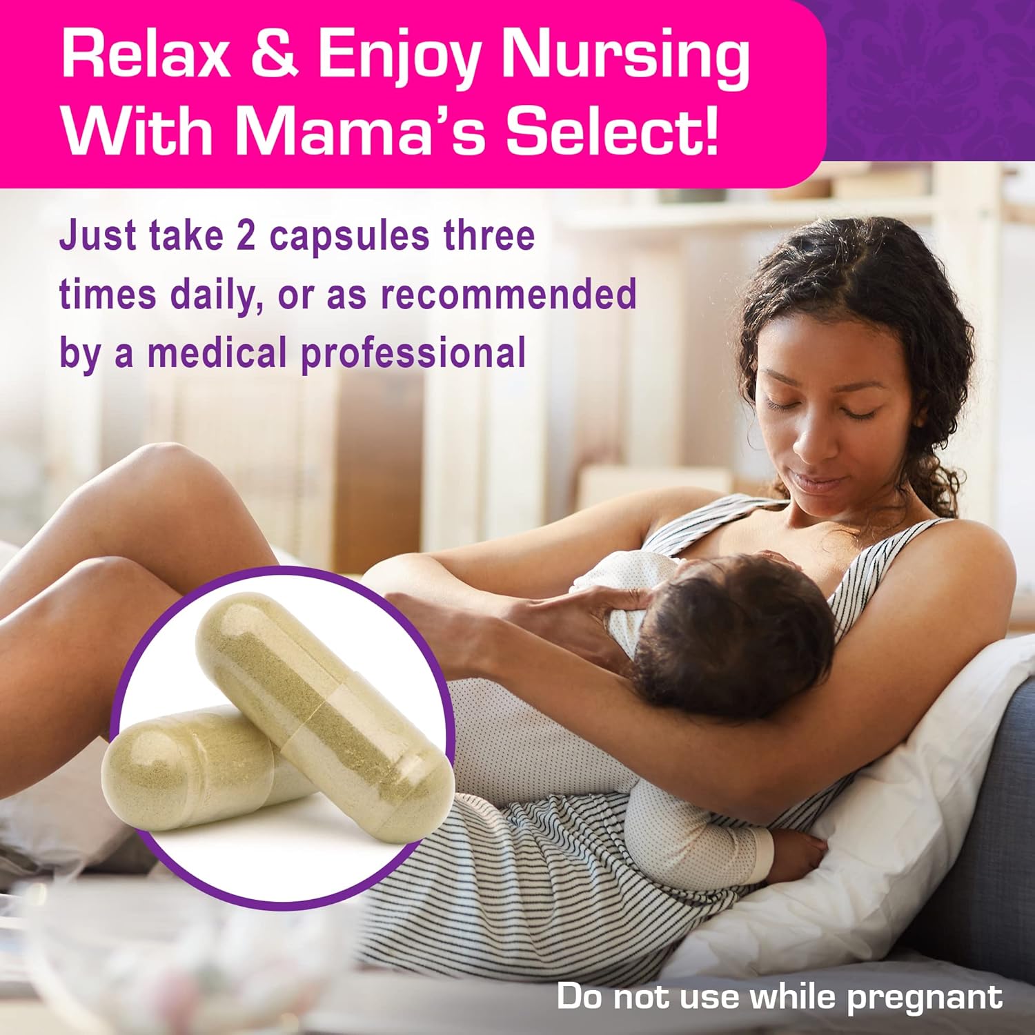 Blessed Thistle Breastfeeding Supplement 800mg - 120 Vegan Capsules for Lactation Support & Increased Breast Milk Production by Mama's Select