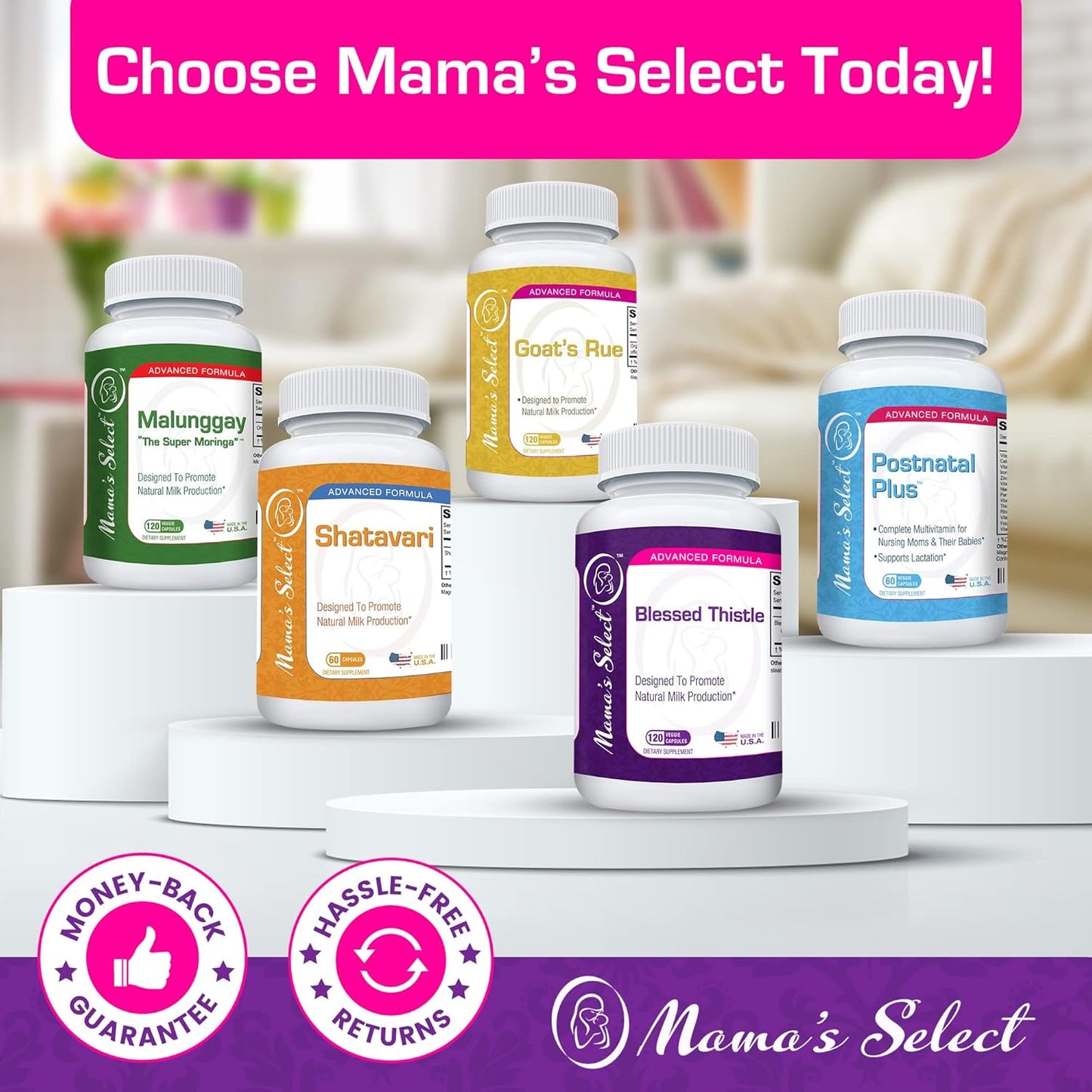 Blessed Thistle Breastfeeding Supplement 800mg - 120 Vegan Capsules for Lactation Support & Increased Breast Milk Production by Mama's Select