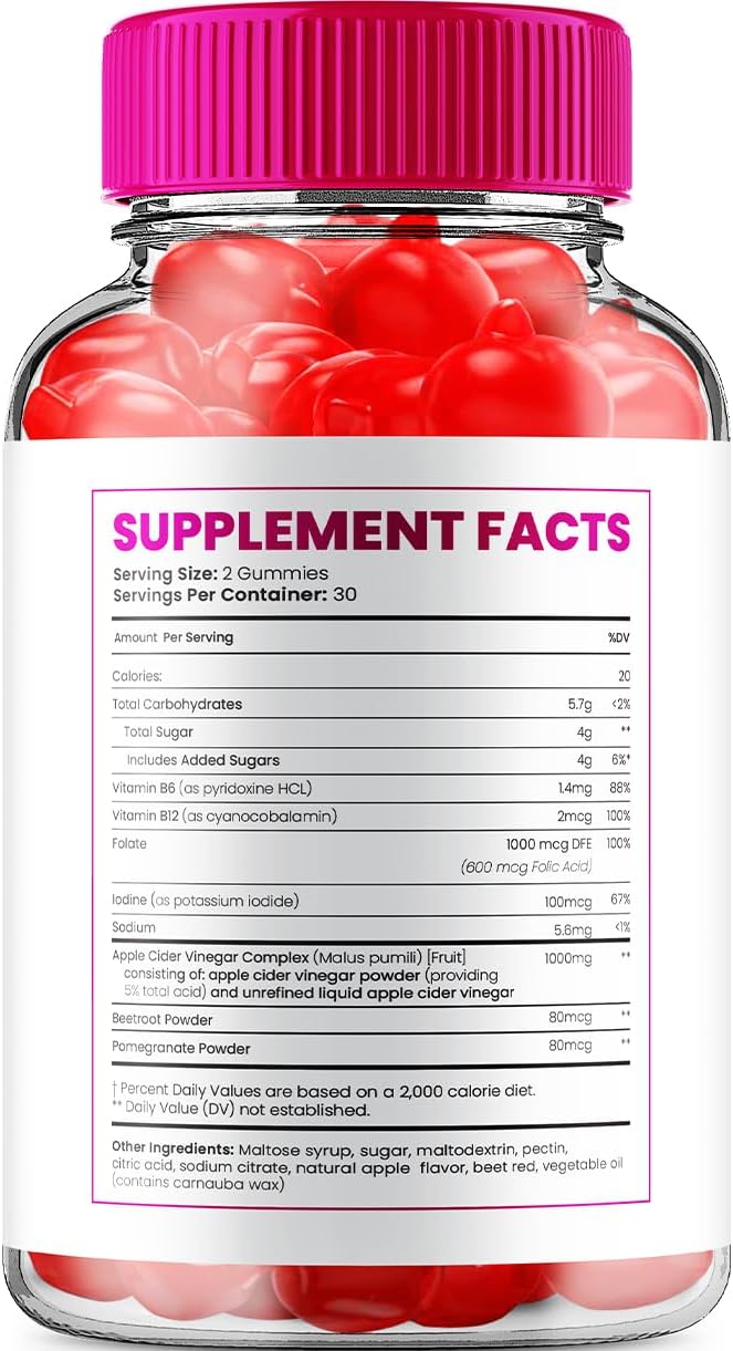 Bliss Keto ACV Gummies for Advanced Slimming Formula - Apple Cider Vinegar Dietary Supplement (60 Gummies)