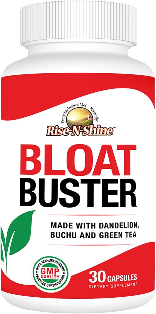 Bloat Buster Water Pills with Dandelion, Green Tea, Apple Cider Vinegar - Reduce Water Retention & Bloating - 30 Count