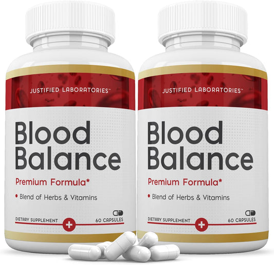 Blood Balance Advanced Formula 620MG Supplement Pills (2 Pack, 120 Capsules) by Justified Laboratories