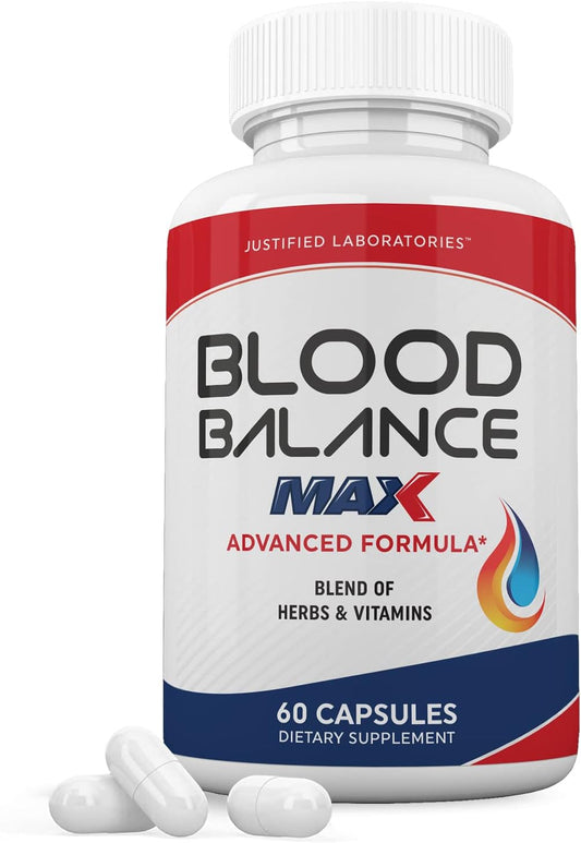 Blood Balance Max 1295MG Formula Supplement Pills - 60 Capsules by Justified Laboratories