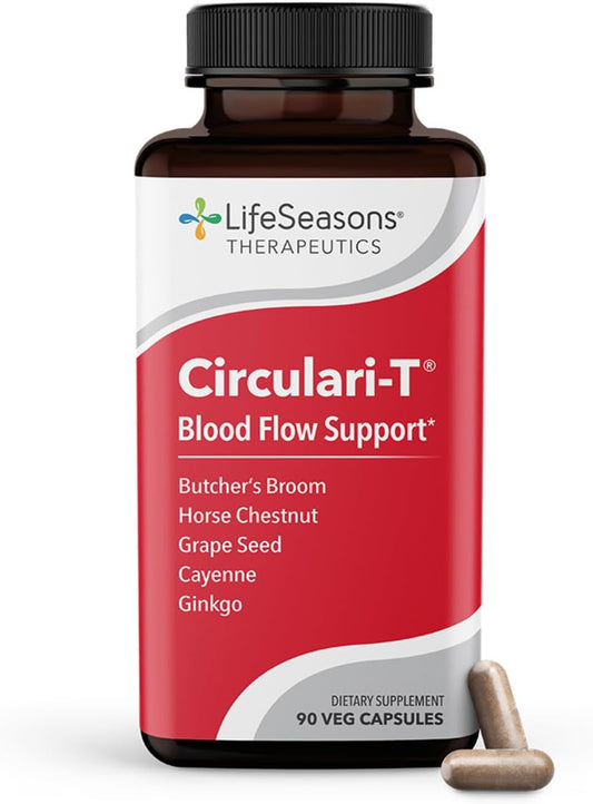 Blood Circulation Support Supplement with Butcher’s Broom, Ginkgo, Cayenne, Grape Seed & Horse Chestnut - Improve Artery, Capillary & Vein Health - 90 Capsules