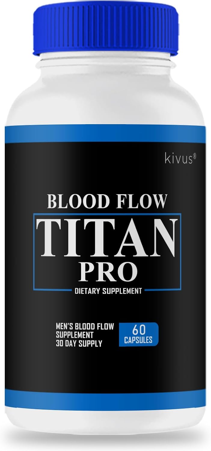 Blood Flow Titan Pro Capsules - Single Bottle with 60 Capsules for Improved Circulation and Health