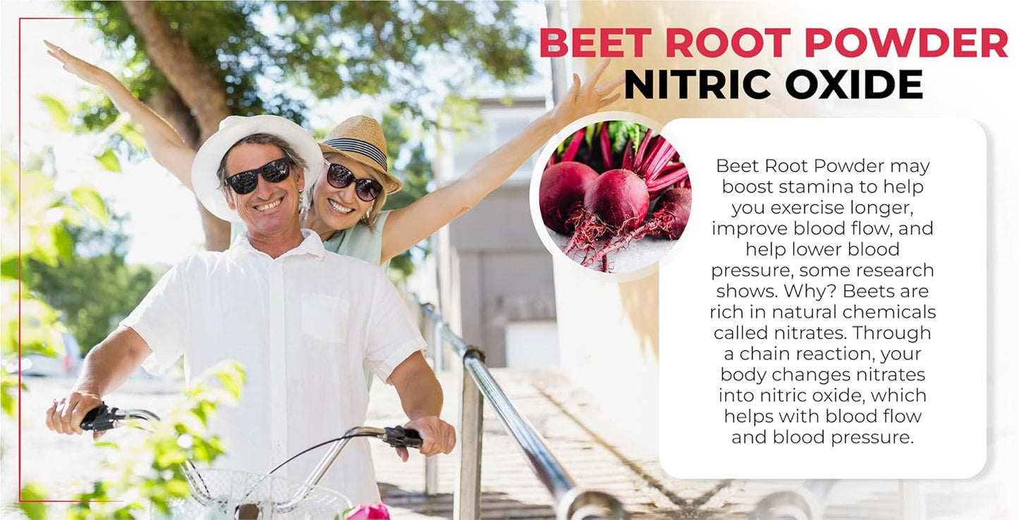 Blood Pressure Support Supplement with Nitric Oxide Production, Beet Energy, Grape Seed Extract & Beet Root Powder - 60 Capsules.