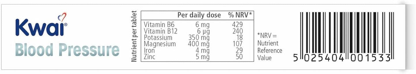 Blood Pressure Support Supplement with Potassium, Magnesium, Vitamin B6, and B12 - 30 Tablets
