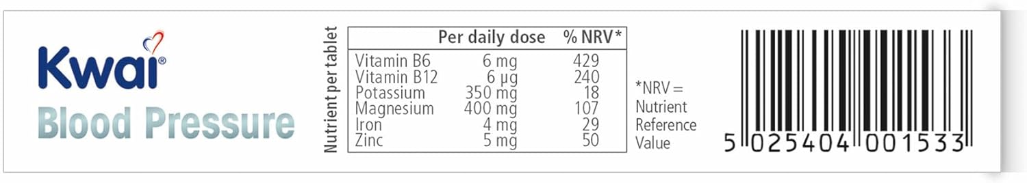 Blood Pressure Support Supplement with Potassium, Magnesium, Vitamin B6, and B12 - 30 Tablets