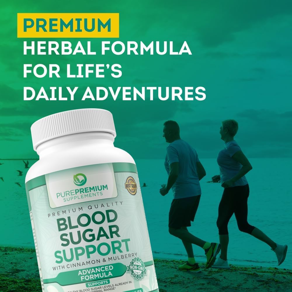 Blood Sugar Support Capsules - Cinnamon, Bitter Melon, Mulberry, Zinc, Biotin, Vitamin C - 120 Count - Maintain Healthy Blood Sugar Levels
