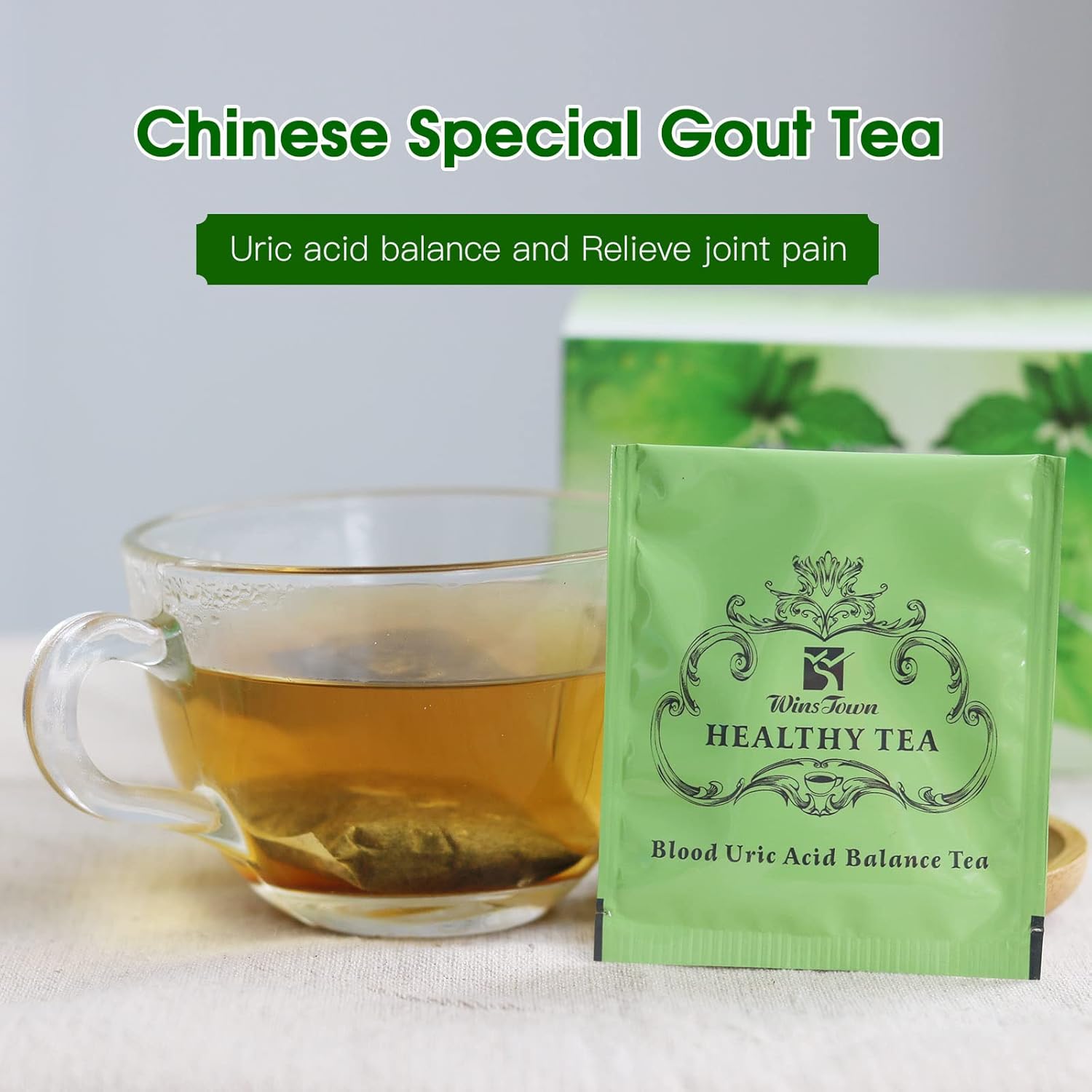 Blood Uric Acid Balance Tea for Gout Relief - 20 Tea Bags to Support Purine Metabolism