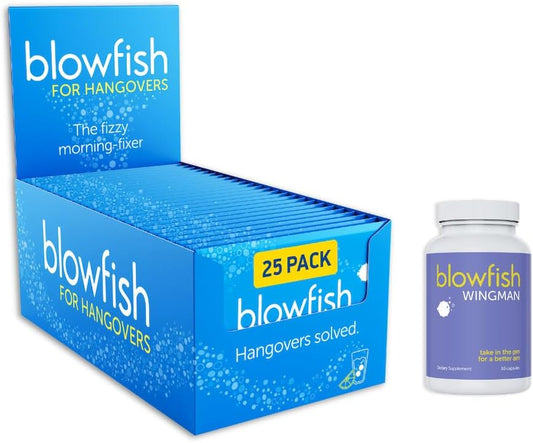 Blowfish Morning Relief Complete Recovery System: 25 Single Dose Envelopes & 30 Pills