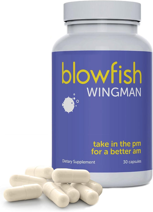 Blowfish Wingman | Pre-Drink Liver Support with DHM, L-Cysteine, & Electrolytes | Hydration for Post-Drinking Recovery