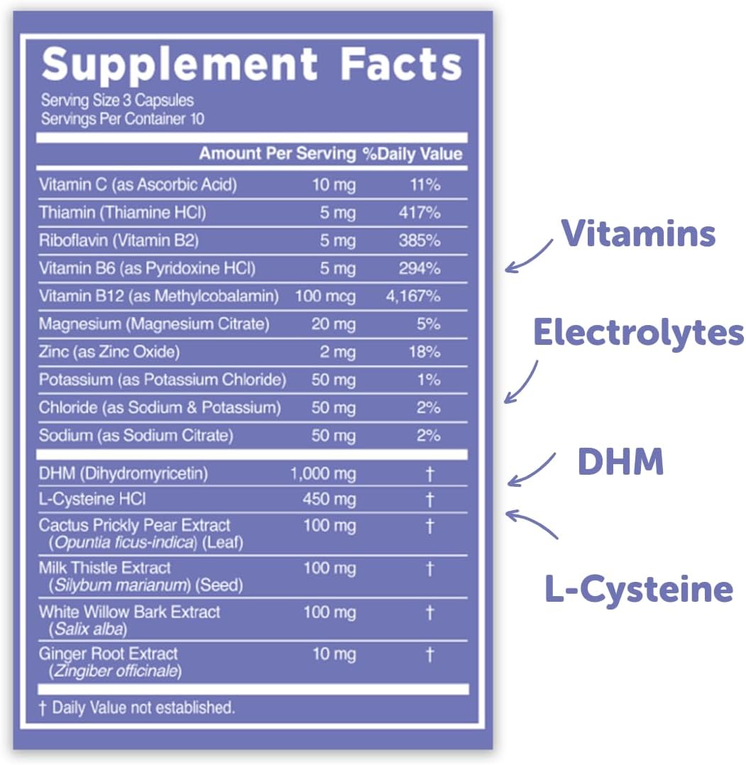 Blowfish Wingman | Pre-Drink Liver Support with DHM, L-Cysteine, & Electrolytes | Hydration for Post-Drinking Recovery