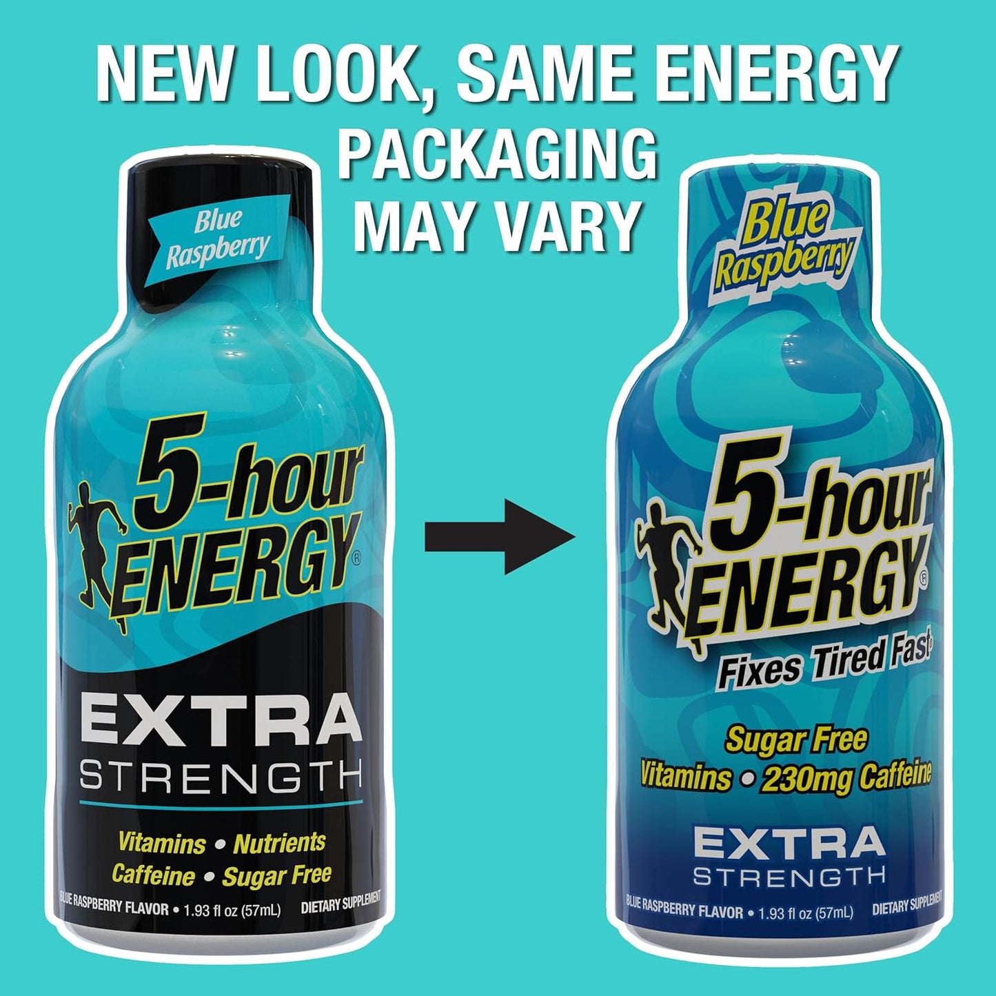 Blue Raspberry Flavor 5-hour ENERGY Extra Strength Shots - 24 Count, Sugar-Free, Zero Calories, with B-Vitamins & Amino Acids for Energy Boost