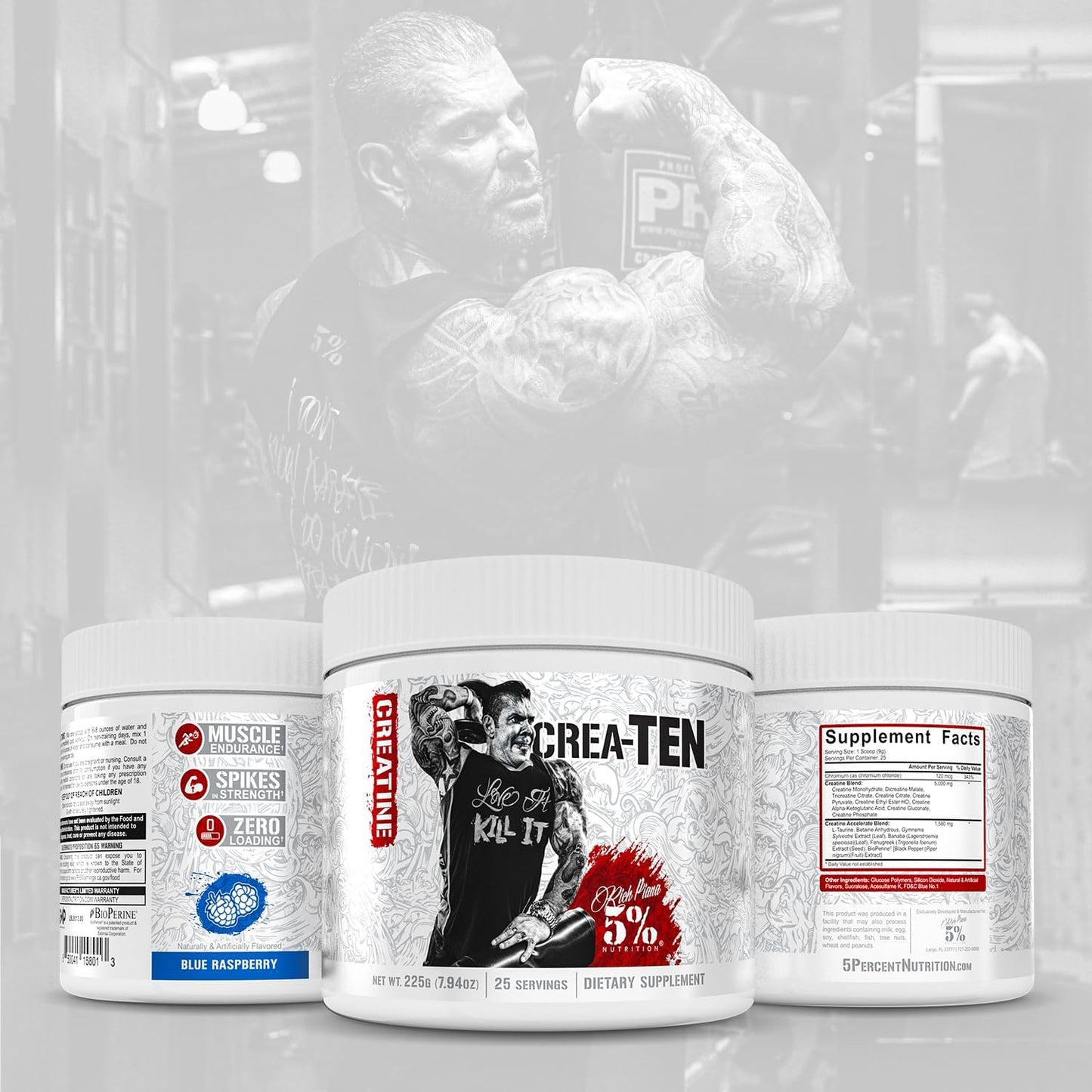 Blue Raspberry Flavored Creatine Powder with Accelerators for Muscle Gain & Recovery