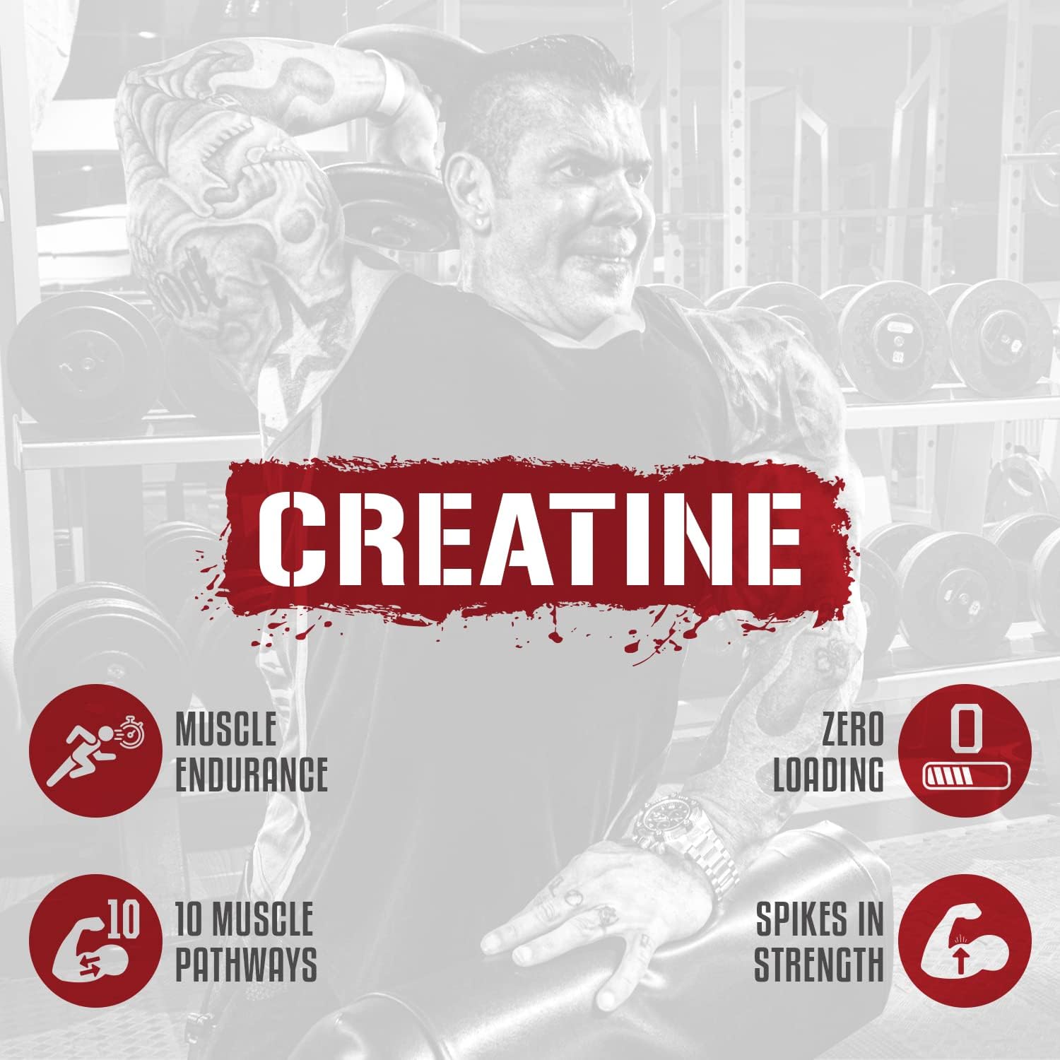 Blue Raspberry Flavored Creatine Powder with Accelerators for Muscle Gain & Recovery