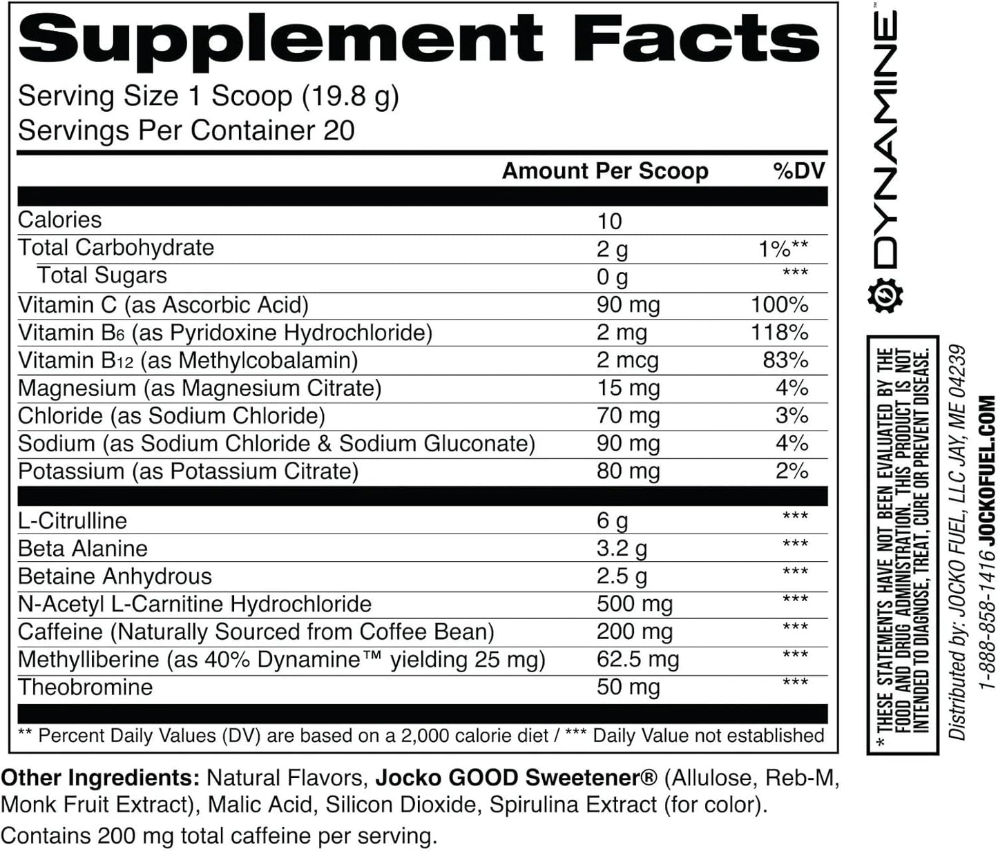 Blue Raspberry Flavored Jocko-Fuel Pre-Workout Powder - High Stim with 200mg Caffeine - Sugar-Free & Gluten-Free - Boosts Energy & Muscle Endurance - 20 Servings