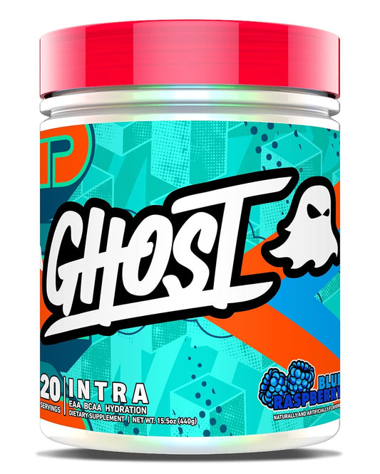 Blue Raspberry GHOST Intra Workout Powder with BCAAs, EAAs, Nootropics, and Hydration for Muscle Recovery and Focus - Pre, Intra, and Post Workout Amino Acids
