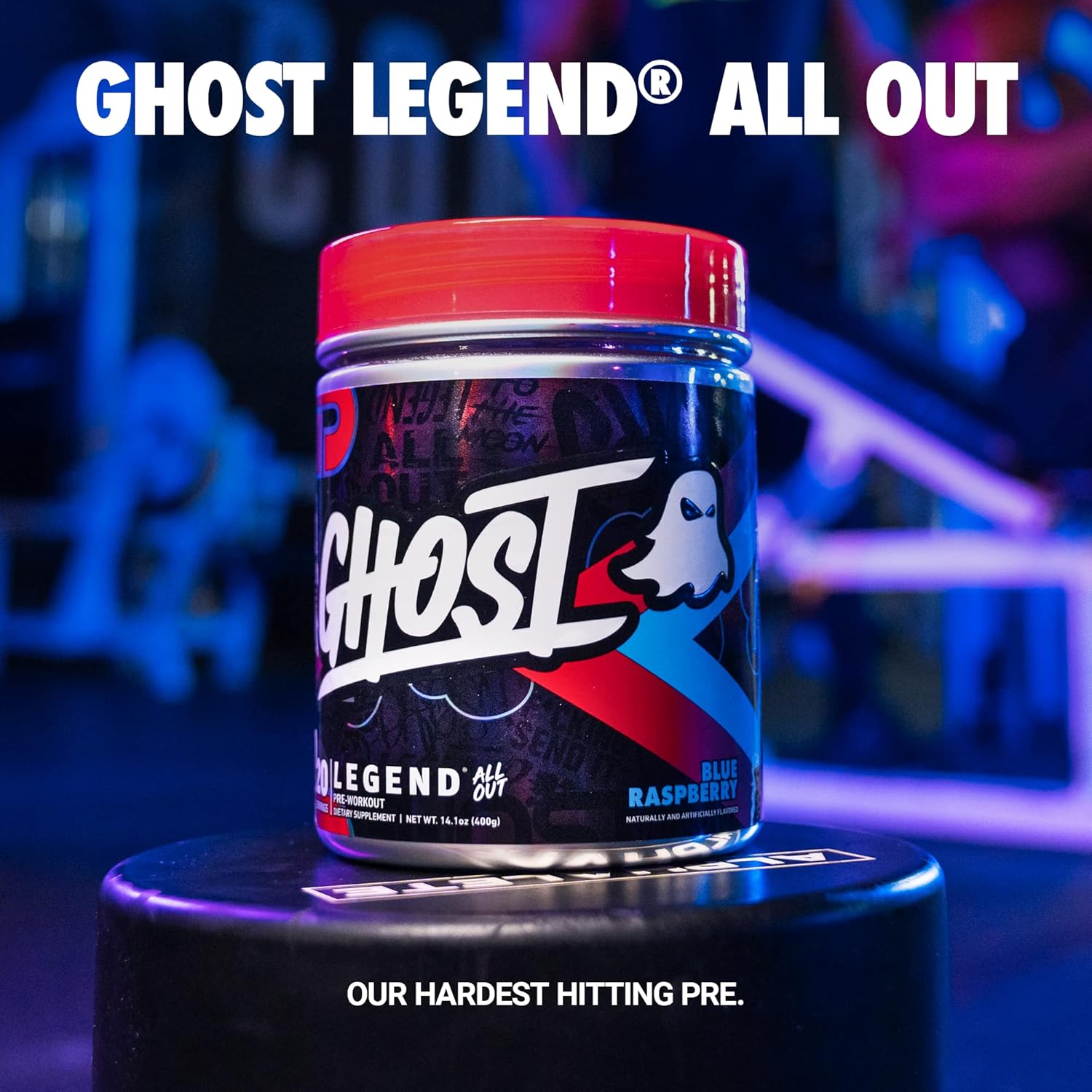 Blue Raspberry GHOST Legend Pre-Workout Powder - 20 Servings - Energy & Pump Supplement for Men & Women - Caffeine, L-Citrulline, Beta Alanine Blend - Sugar Free