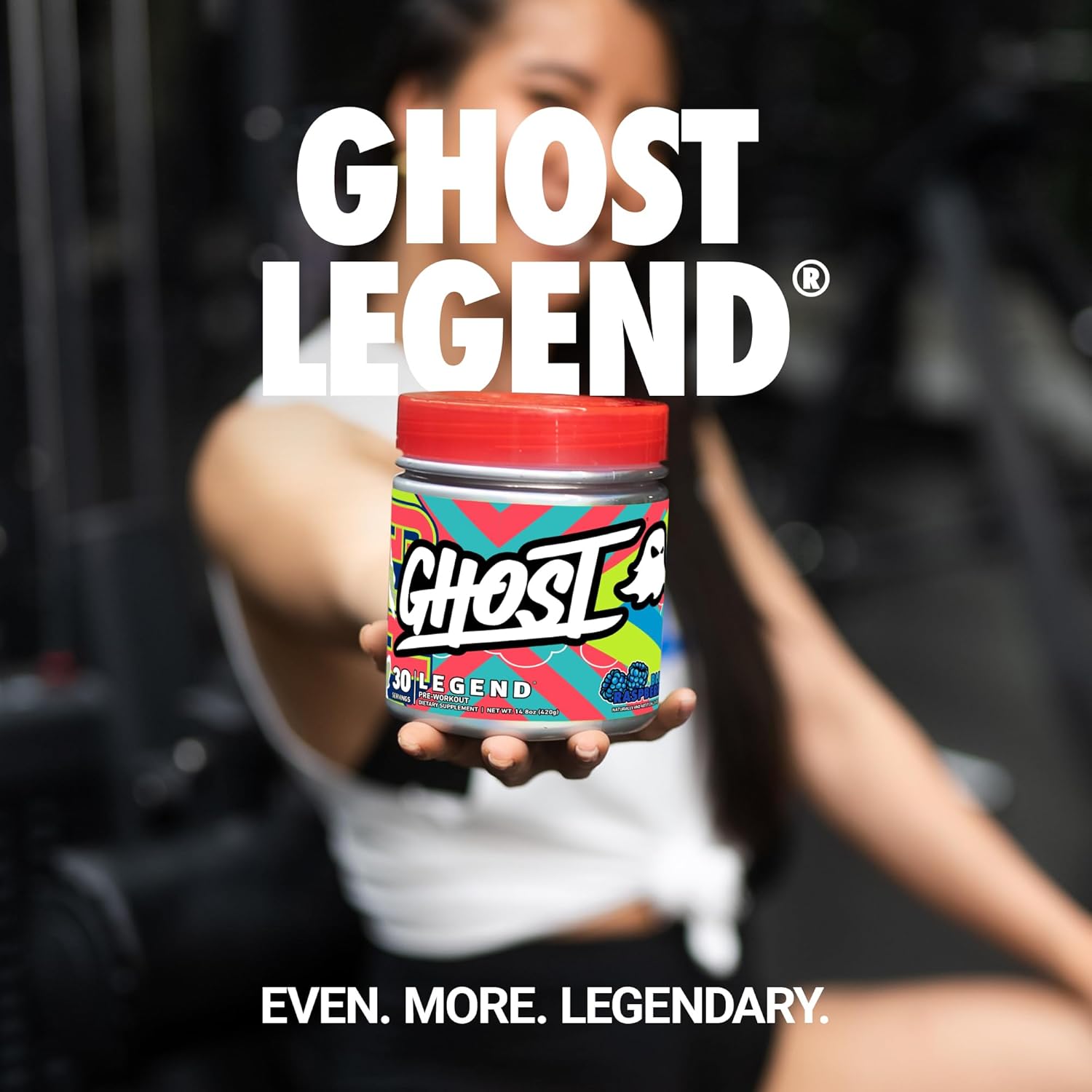 Blue Raspberry GHOST Legend V3 Pre-Workout Powder - 30 Servings - Energy & Focus Supplement with Caffeine, L-Citrulline, Beta Alanine - Soy, Sugar, Gluten-Free Vegan Formula for Men & Women