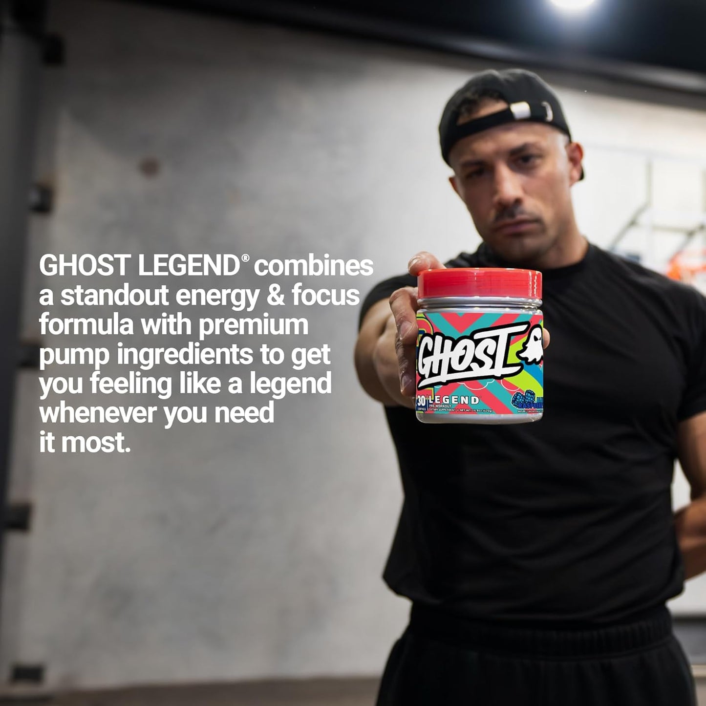 Blue Raspberry GHOST Legend V3 Pre-Workout Powder - 30 Servings - Energy & Focus Supplement with Caffeine, L-Citrulline, Beta Alanine - Soy, Sugar, Gluten-Free Vegan Formula for Men & Women
